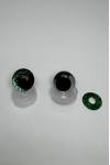 Akys žalios su pakreiptais vyzdžiais 20 mm, (2 vnt.)
