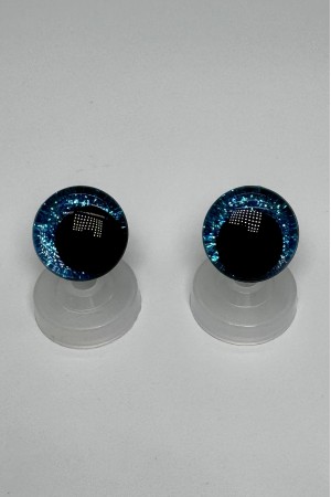 Akys žydros su pakreiptais vyzdžiais 20 mm, (2 vnt.)