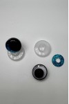 Akys žydros su pakreiptais vyzdžiais 20 mm, (2 vnt.)