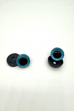 Akys žydros blizgios 25 mm, 2 vnt.  