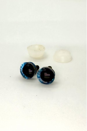 Akys žydros blizgios 8 mm, 2 vnt.  